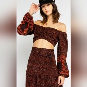 Olivaceous Long Sleeve Crop Top